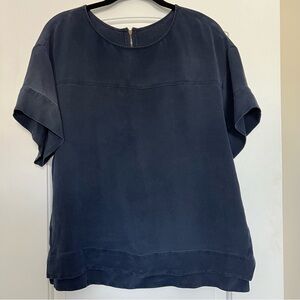 J Crew zip-back silk tee